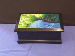Jewelry Box with custom original artwork on lid.